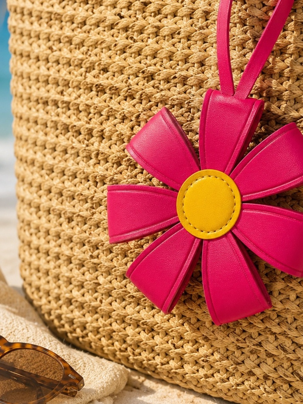 Pink Daisy Flower Bag Charm – New